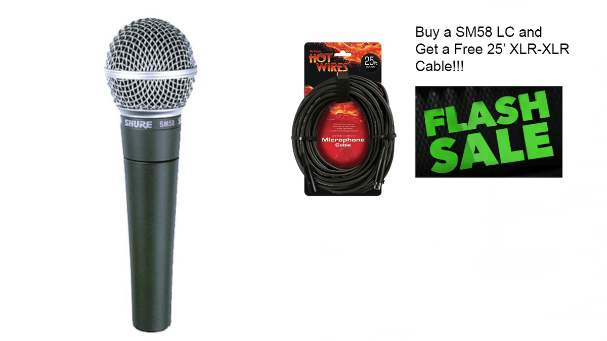 Shure SM58-LC Micrófono cardioide dinámico de mano con cable, paquete de 3  con 3 cables XLR H&A de 25 pies, micrófono SM58 para cantar