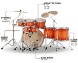 Tama Superstar Classic 7-piece Shell Pack - Tangerine Lacquer Burst