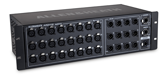 Allen & Heath AR2412 Remote Audio Rack for GLD Digital Mixing System, 24 In/12 Out, Black