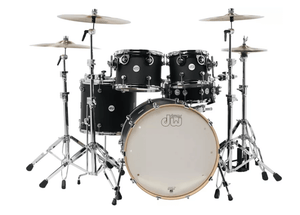DW Design Series 5-piece Shell Pack - Black Satin-Stands, Hardware, Cymbals, and Pedals Not Included