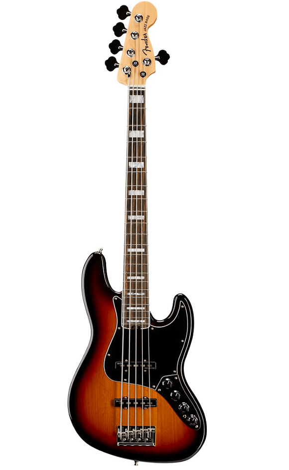 Fender American Elite Jazz Bass V - 3-Color Sunburst With Ebony Fingerboard