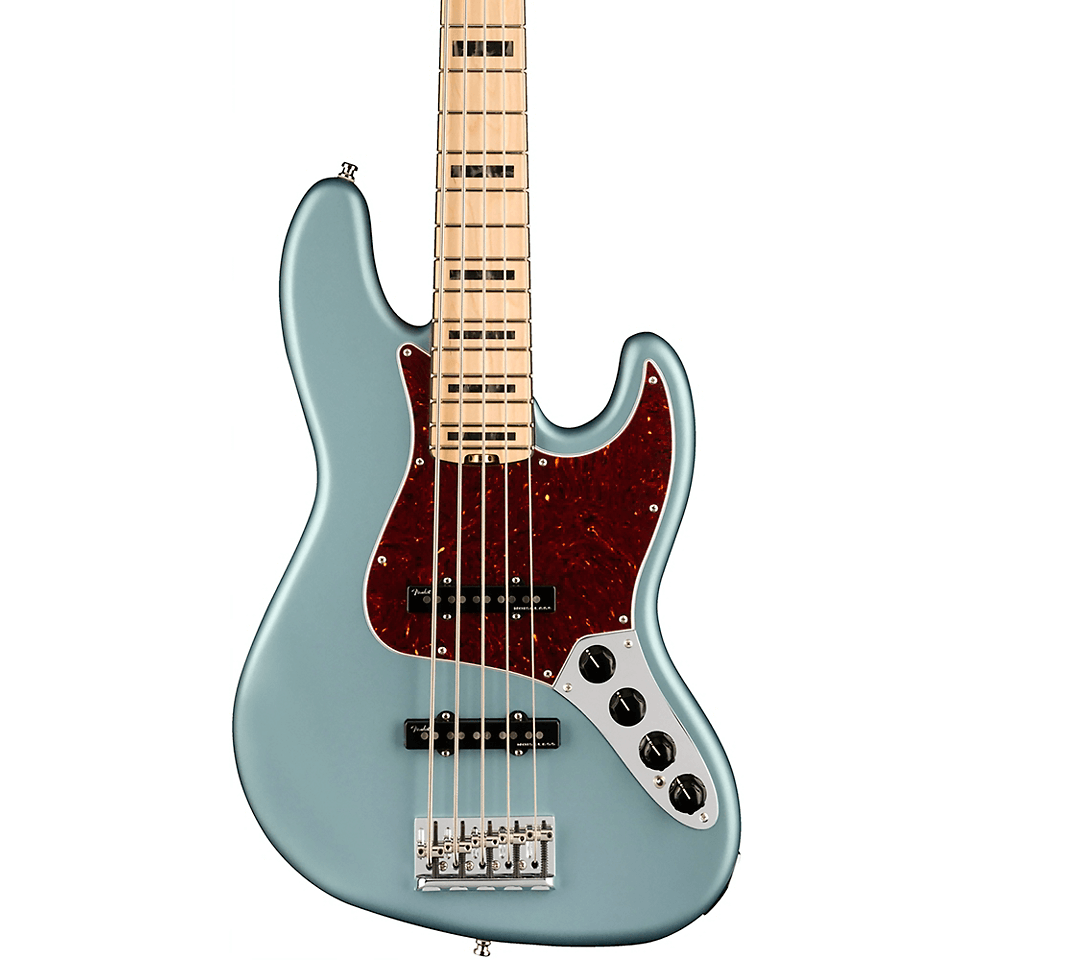 Fender American Elite Jazz Bass V - Satin Ice Blue Metallic With Fender American Elite Jazz Bass V - Satin Ice Blue Metallic With
