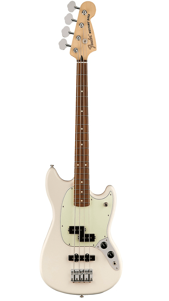 Fender Mustang PJ Bass - Olympic White With Pau Ferro Fingerboard