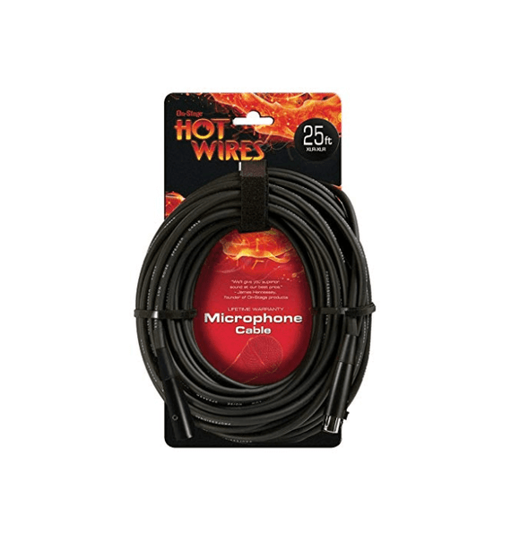 On-Stage Hot Wires XLR Microphone Cable, 25 Feet