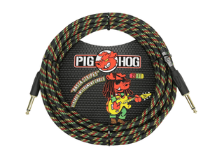 Pig Hog Rasta Stripes Instrument Cable, 20 Feet