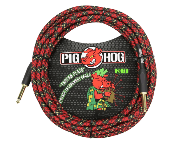 Pig Hog Tartan Plaid Instrument Cable, 20 Feet