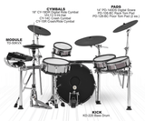 Roland V-Drums TD-50KVX 5-piece Electronic Drum Set with 22" Bass Drum-Hi-hat stand, snare stand, and kick pedal are not included.