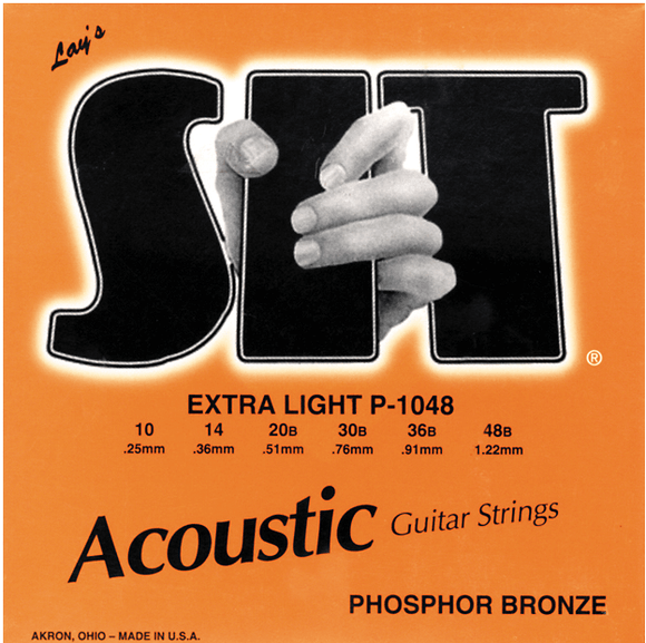 SIT Strings P1048 Phosphor Extra Light Acoustic Guitar Strings 10-48